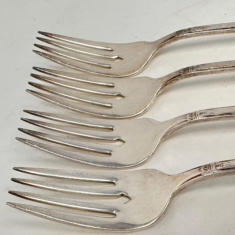 1847 Rogers Bros First Love Silverplate Salad Forks Set of 6 Vintage 1937